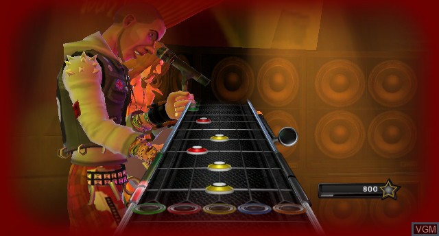 In-game screen of the game Guitar Hero 5 on Nintendo Wii