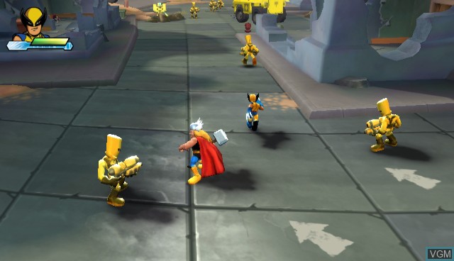 In-game screen of the game Marvel Super Hero Squad - Walmart Edition on Nintendo Wii
