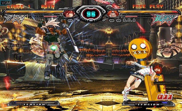 In-game screen of the game Guilty Gear XX Accent Core Plus on Nintendo Wii