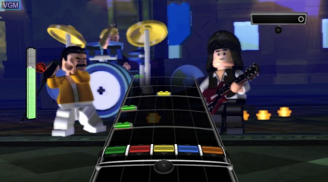 In-game screen of the game LEGO Rock Band on Nintendo Wii