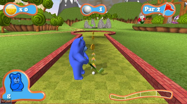 In-game screen of the game Gummy Bears Mini Golf on Nintendo Wii