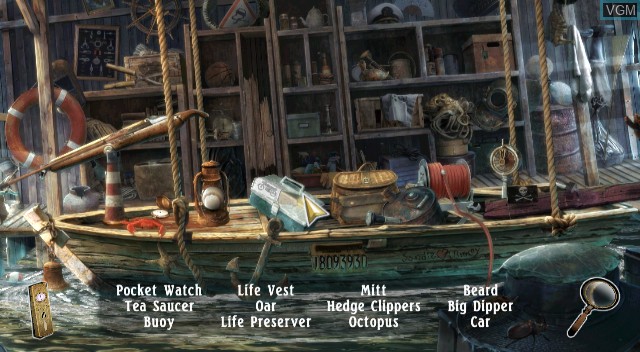 In-game screen of the game Mystery Case Files - The Malgrave Incident on Nintendo Wii