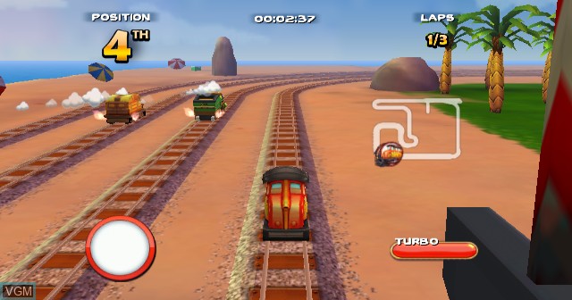 In-game screen of the game Turbo Trainz on Nintendo Wii