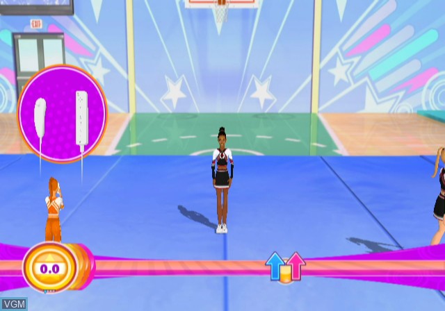 In-game screen of the game All Star Cheer Squad on Nintendo Wii