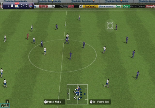 In-game screen of the game Pro Evolution Soccer 2013 on Nintendo Wii