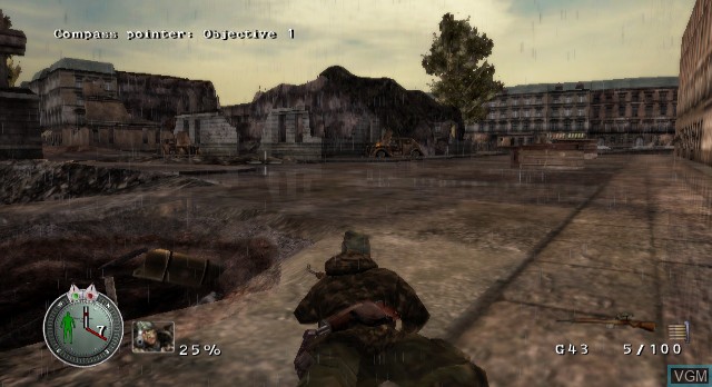 In-game screen of the game Sniper Elite on Nintendo Wii
