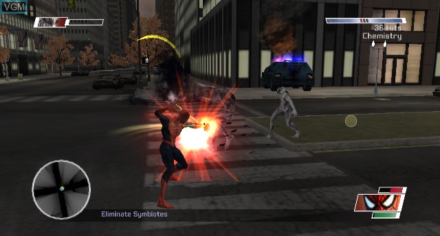In-game screen of the game Spider-Man - Web of Shadows on Nintendo Wii