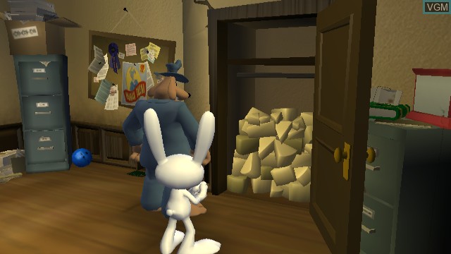 In-game screen of the game Sam & Max - Season One on Nintendo Wii
