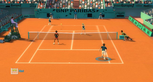 In-game screen of the game Grand Slam Tennis on Nintendo Wii