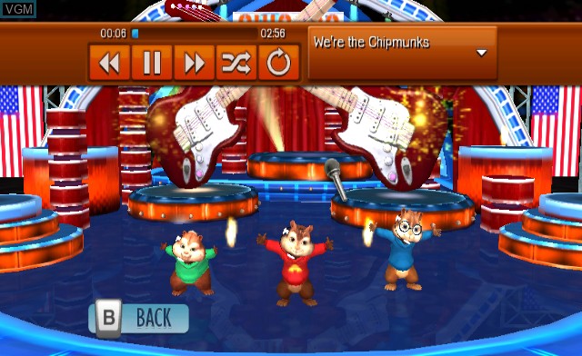 In-game screen of the game Alvin and the Chipmunks - The Squeakquel on Nintendo Wii