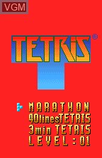 Menu screen of the game Tetris on Bandai WonderSwan