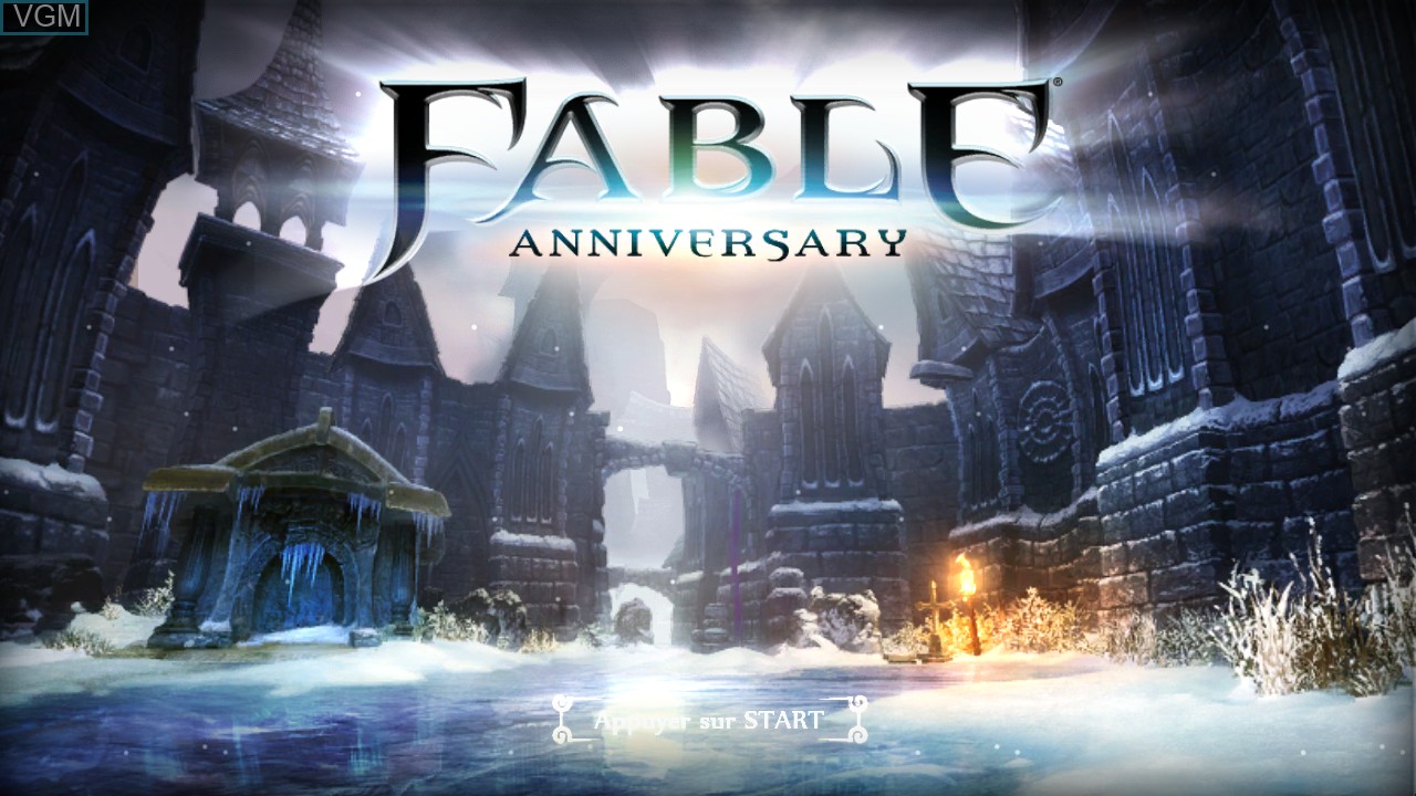 Title screen of the game Fable Anniversary on Microsoft Xbox 360