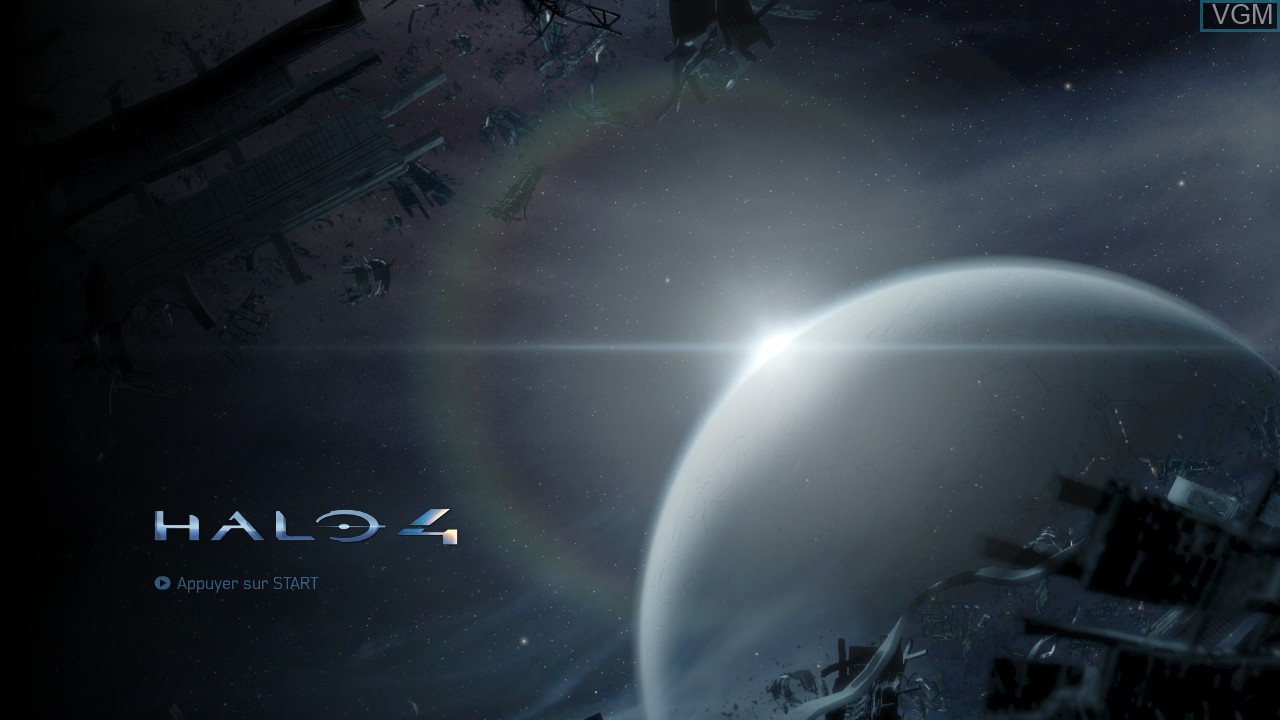 Title screen of the game Halo 4 on Microsoft Xbox 360