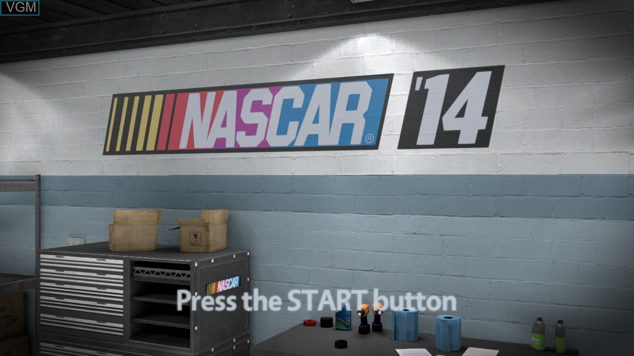 Title screen of the game NASCAR '14 on Microsoft Xbox 360