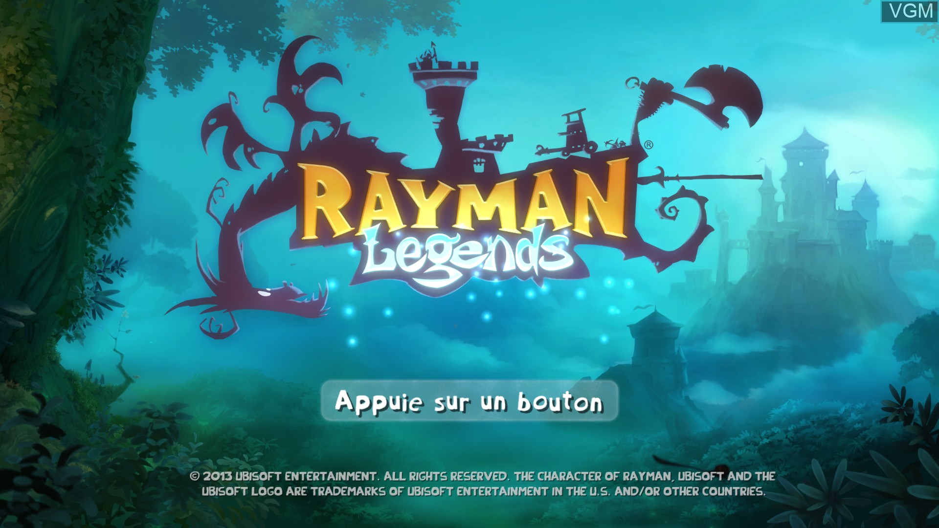 Title screen of the game Rayman Legends on Microsoft Xbox 360