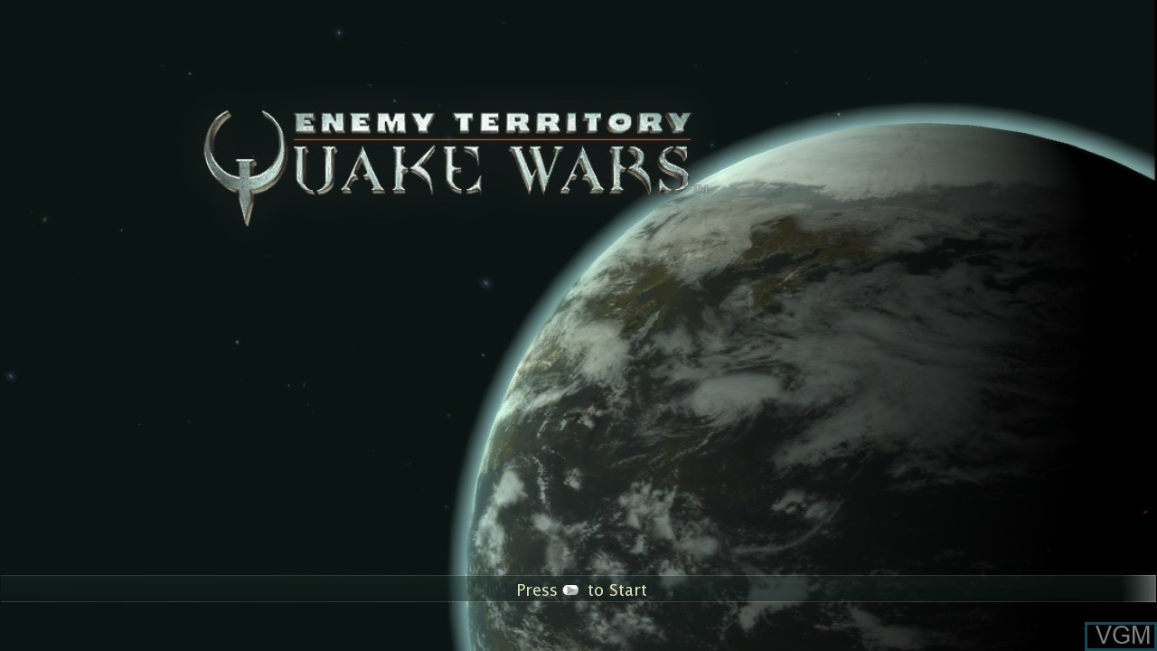 Title screen of the game Enemy Territory - Quake Wars on Microsoft Xbox 360