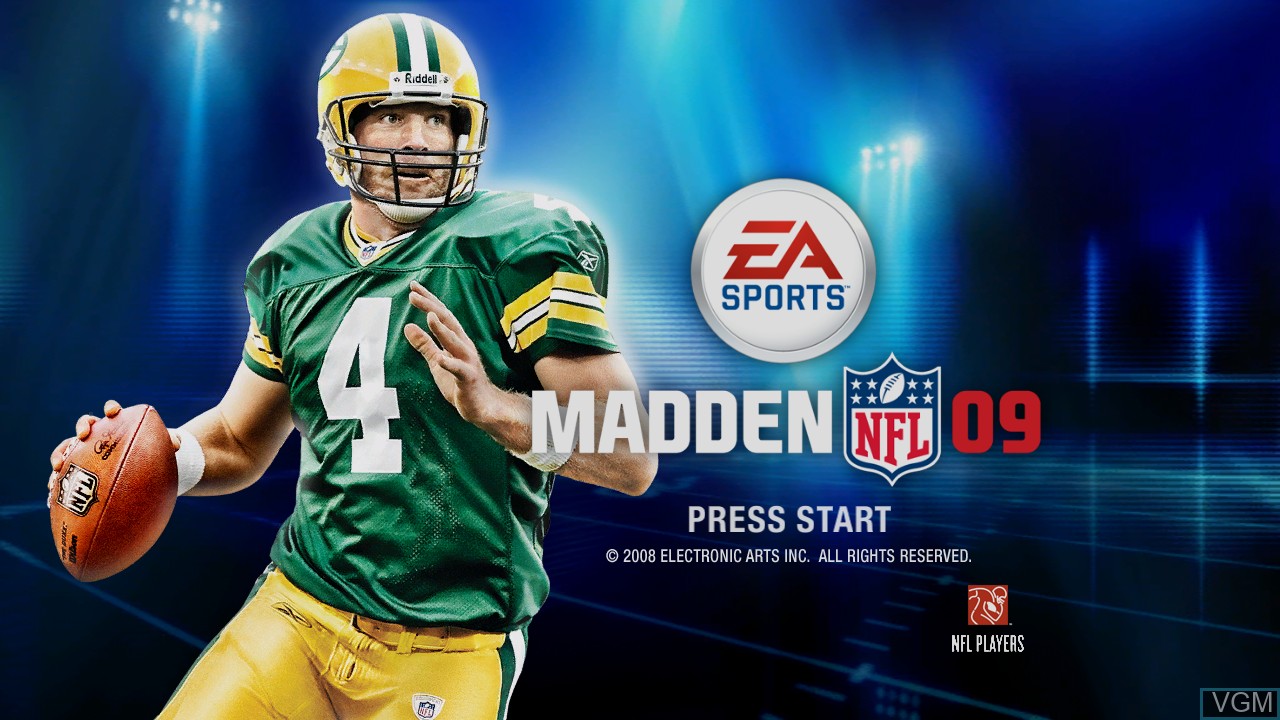 Title screen of the game Madden NFL 09 on Microsoft Xbox 360