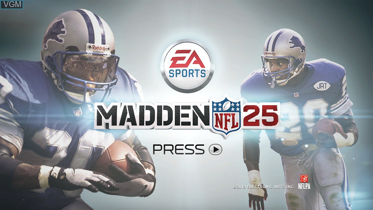 Title screen of the game Madden NFL 25 on Microsoft Xbox 360