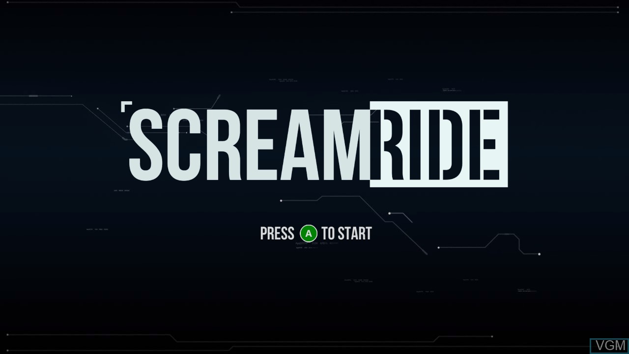 Title screen of the game ScreamRide on Microsoft Xbox 360