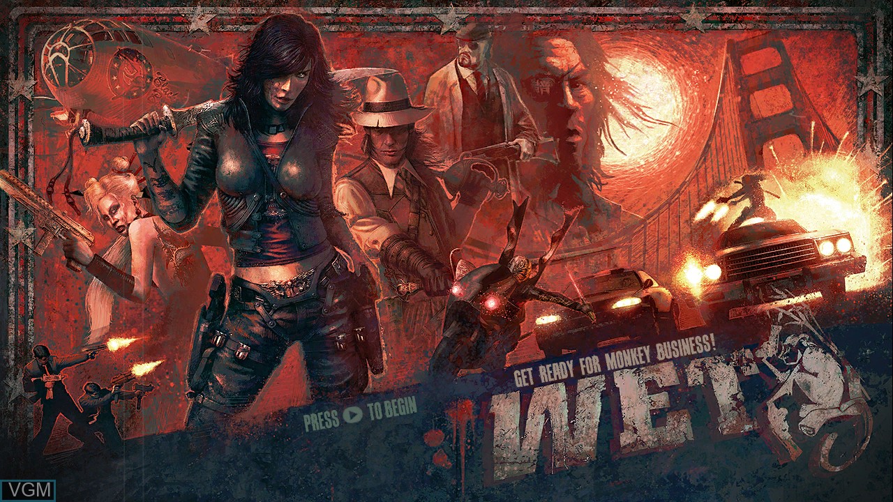 Title screen of the game Wet on Microsoft Xbox 360