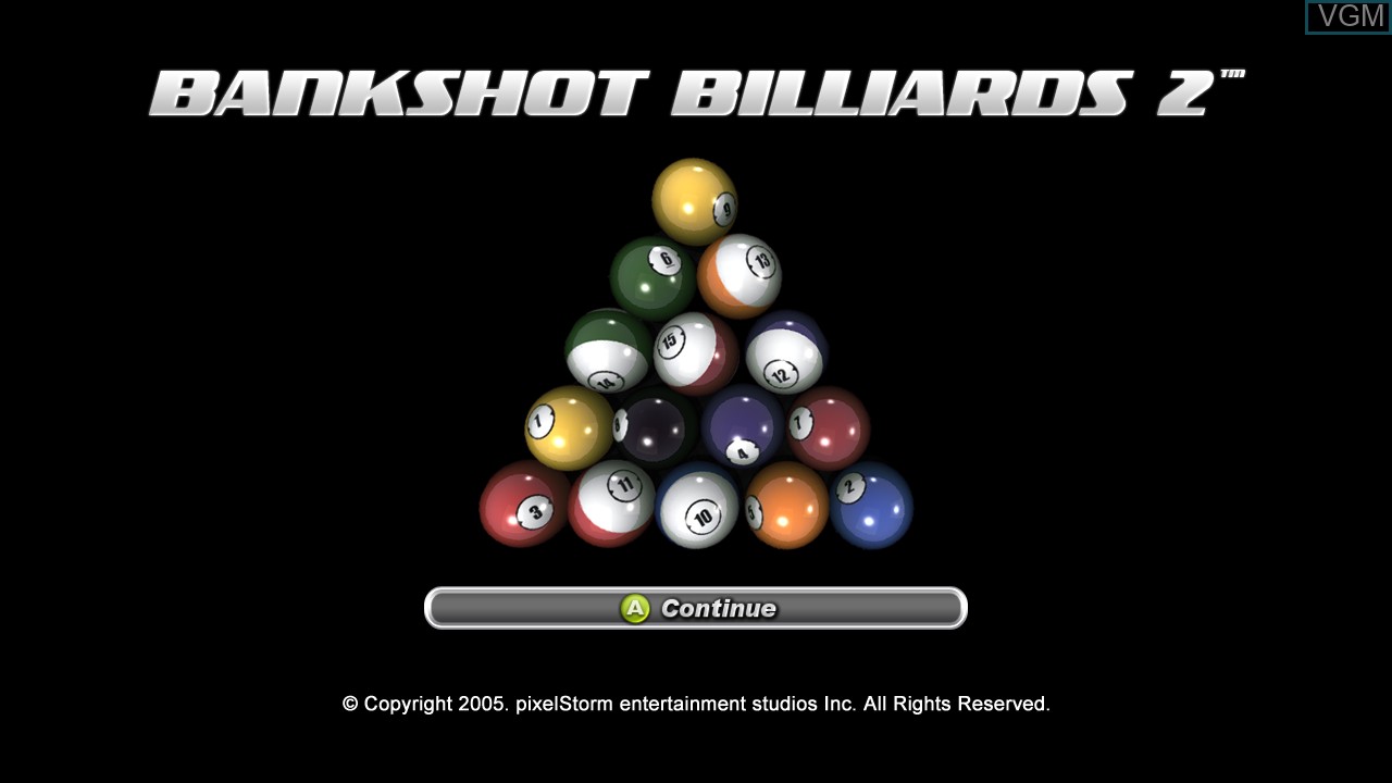 Title screen of the game Bankshot Billiards 2 on Microsoft Xbox 360