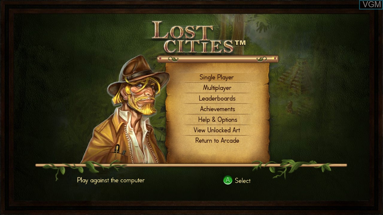 Title screen of the game Lost Cities on Microsoft Xbox 360