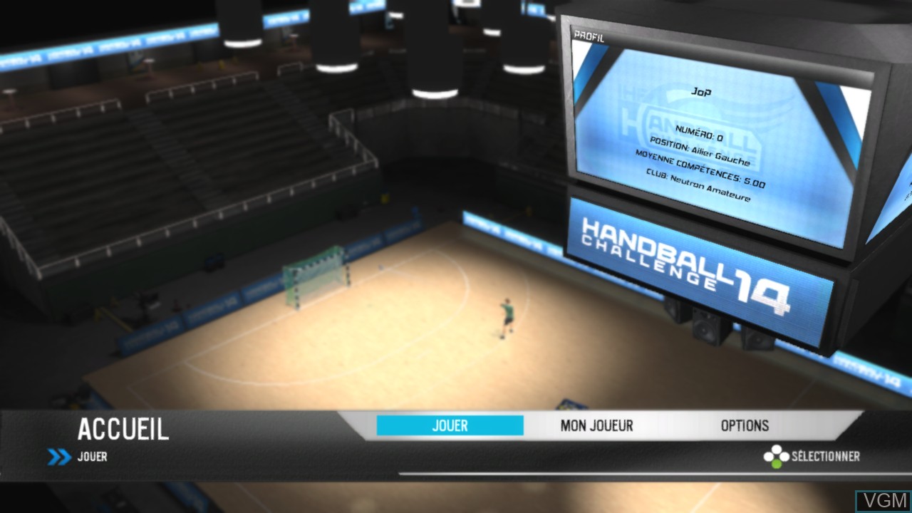 Menu screen of the game IHF Handball Challenge 14 on Microsoft Xbox 360