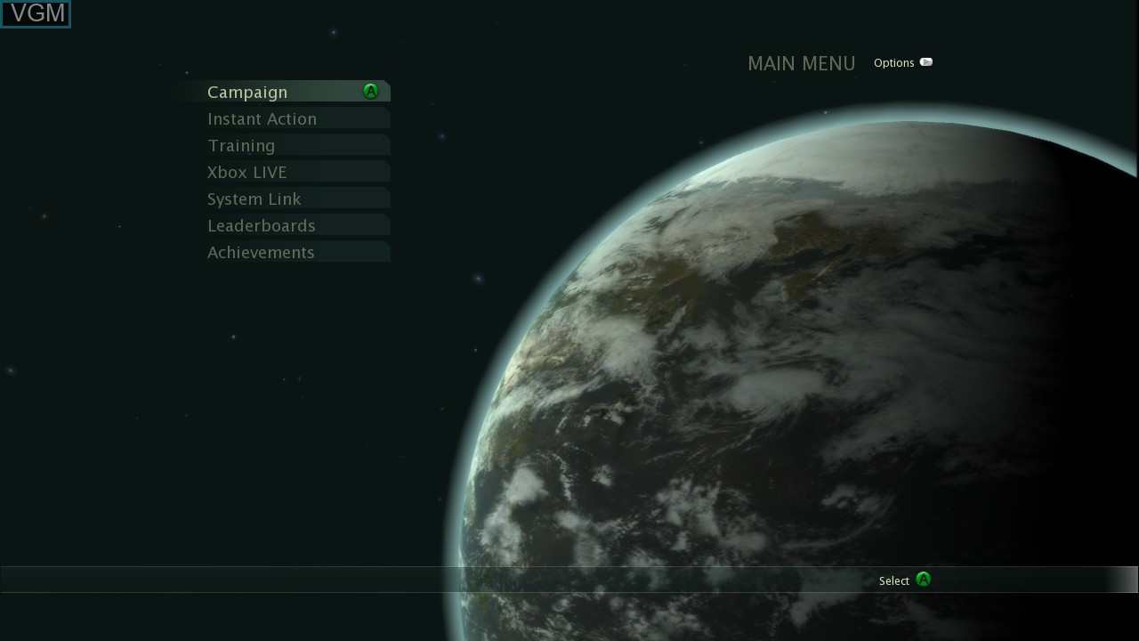 Menu screen of the game Enemy Territory - Quake Wars on Microsoft Xbox 360