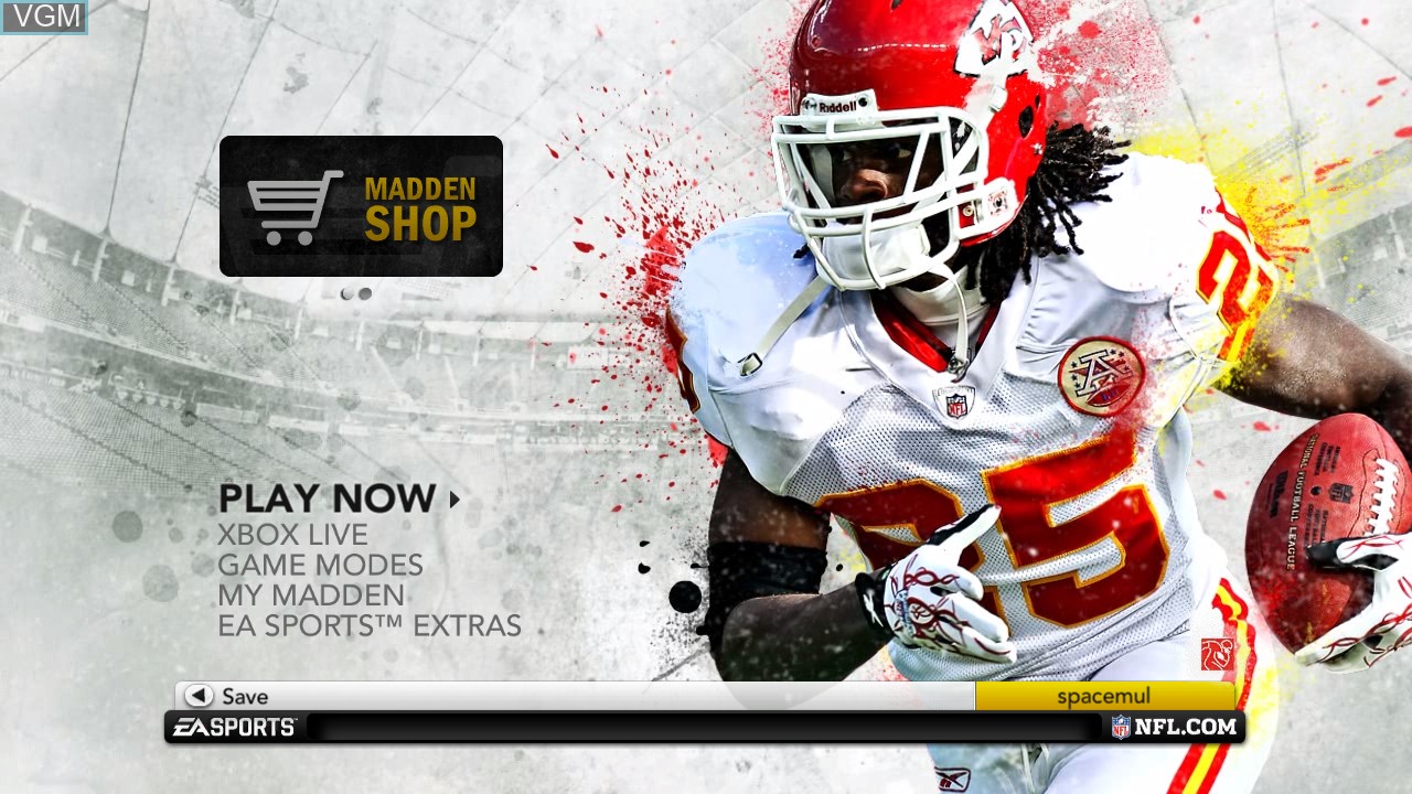 Menu screen of the game Madden NFL 12 on Microsoft Xbox 360