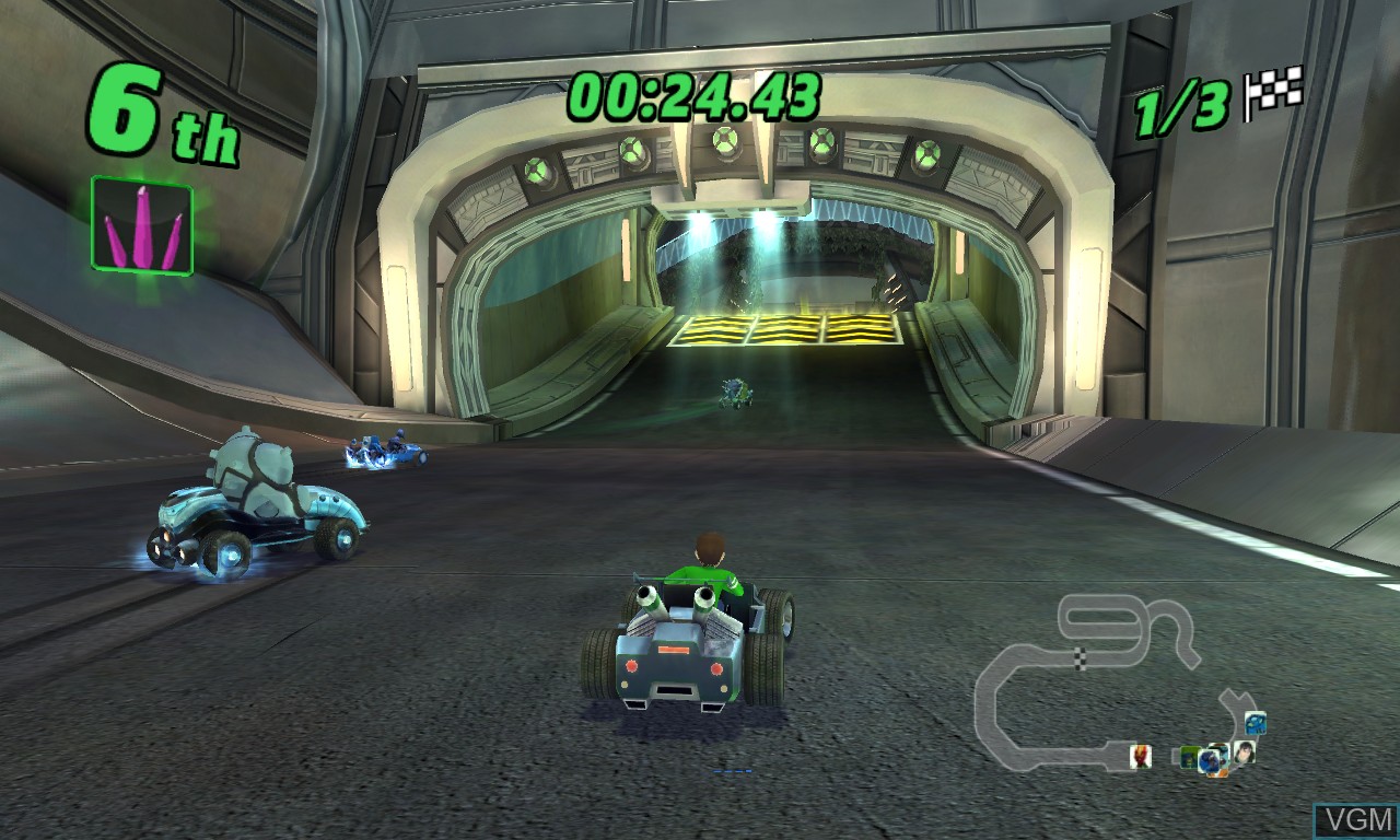In-game screen of the game Ben 10 - Galactic Racing on Microsoft Xbox 360
