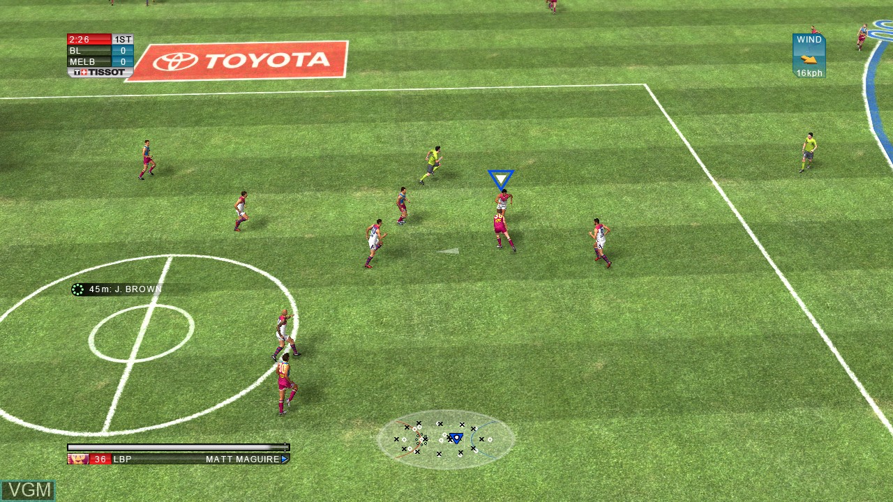 In-game screen of the game AFL Live 2 on Microsoft Xbox 360