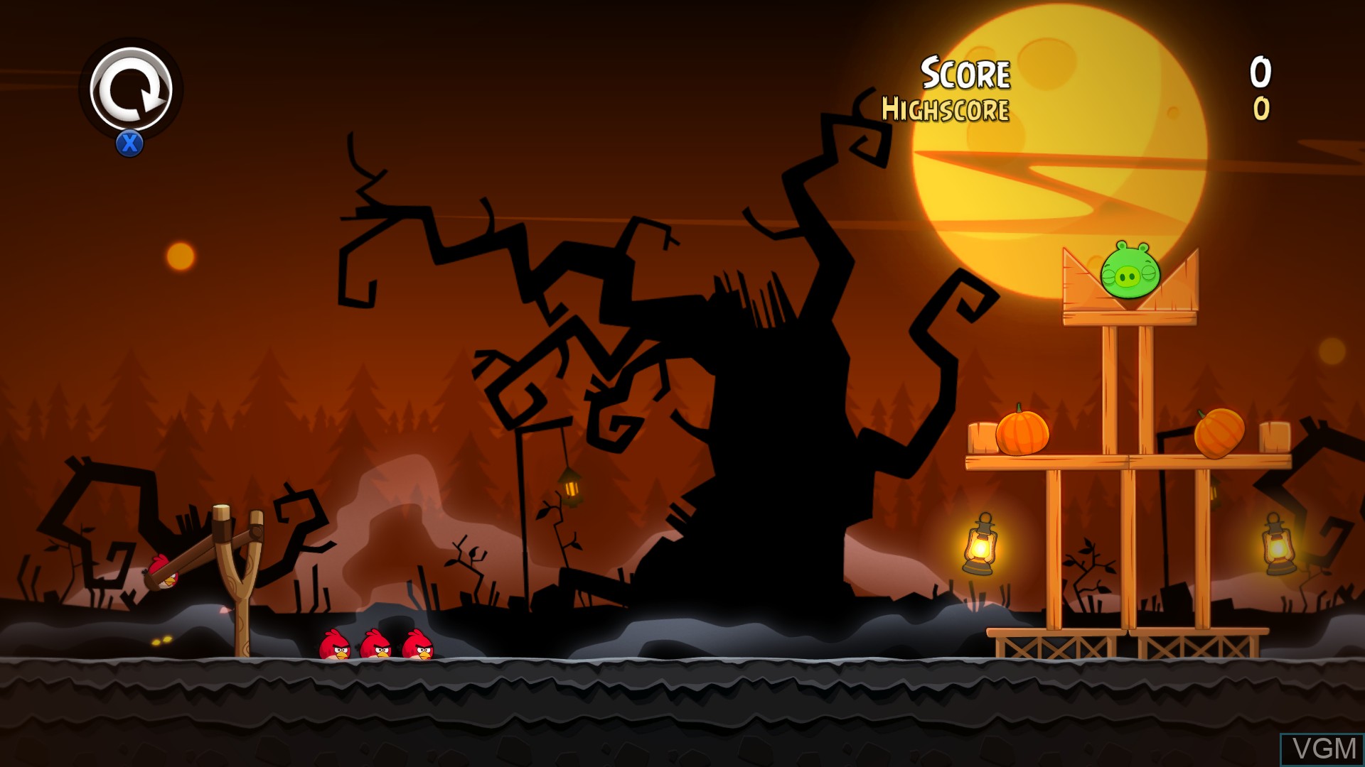 In-game screen of the game Angry Birds Trilogy on Microsoft Xbox 360