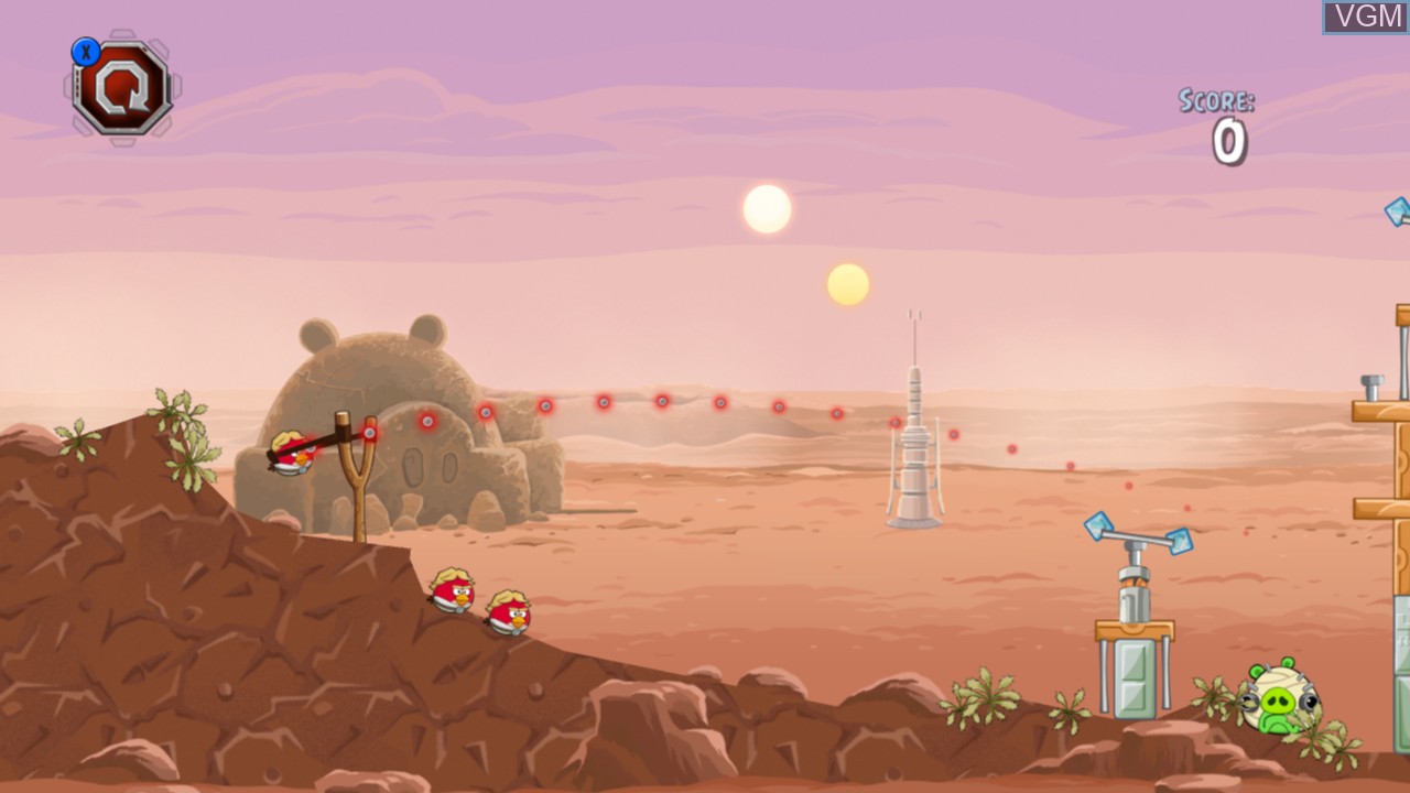 In-game screen of the game Angry Birds Star Wars on Microsoft Xbox 360