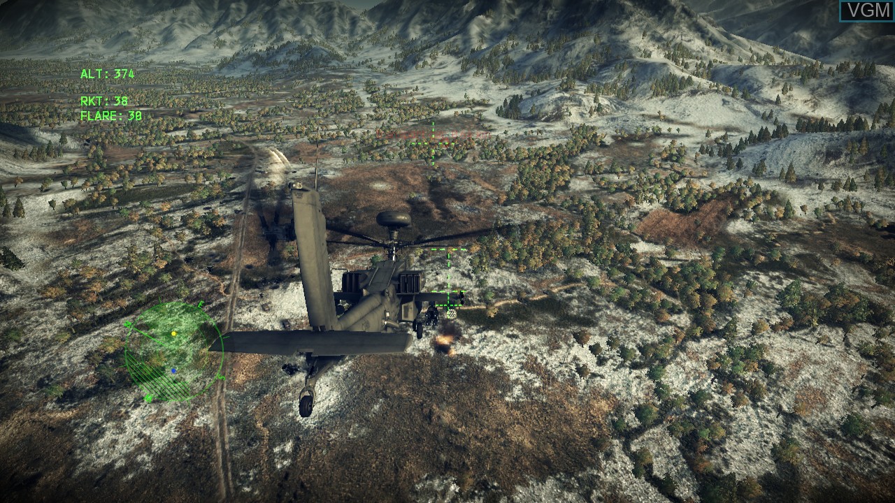 In-game screen of the game Apache - Air Assault on Microsoft Xbox 360