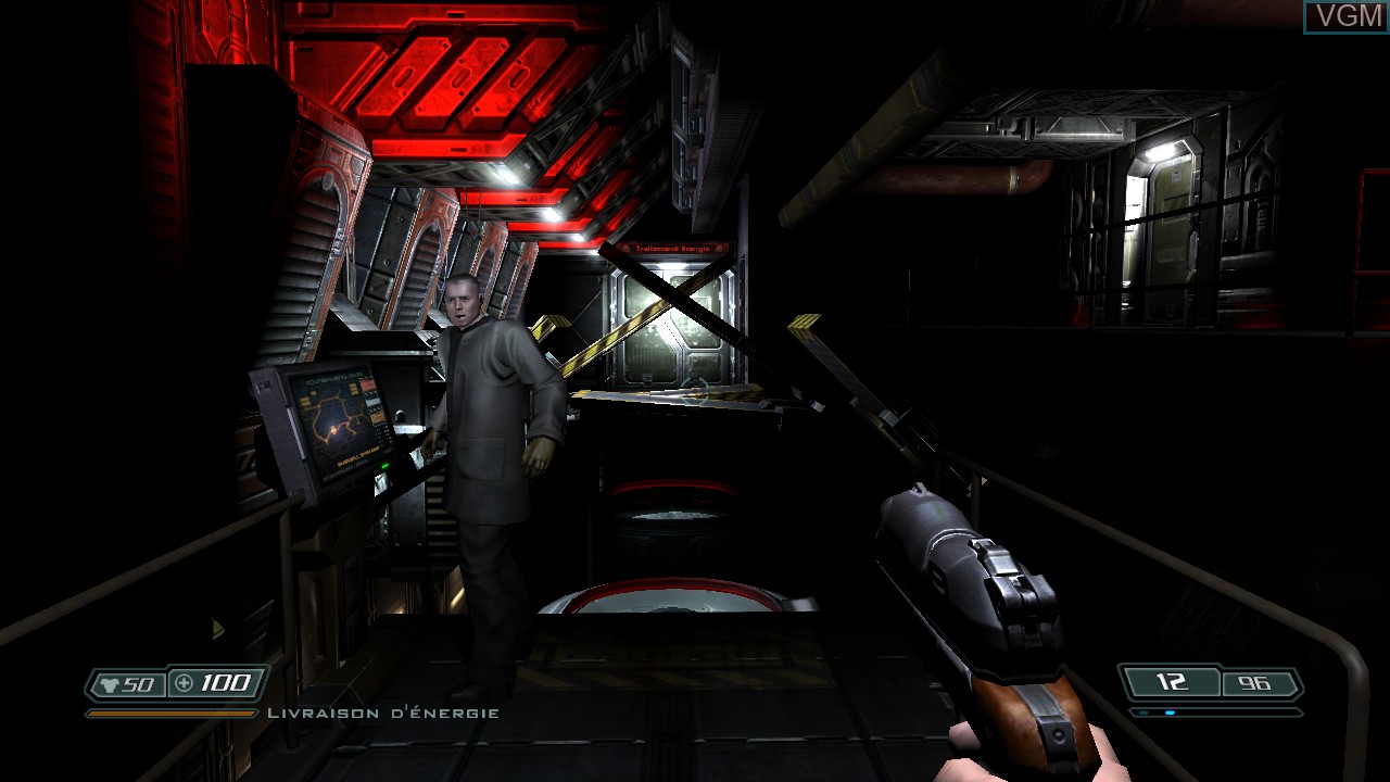 In-game screen of the game Doom 3 BFG Edition on Microsoft Xbox 360