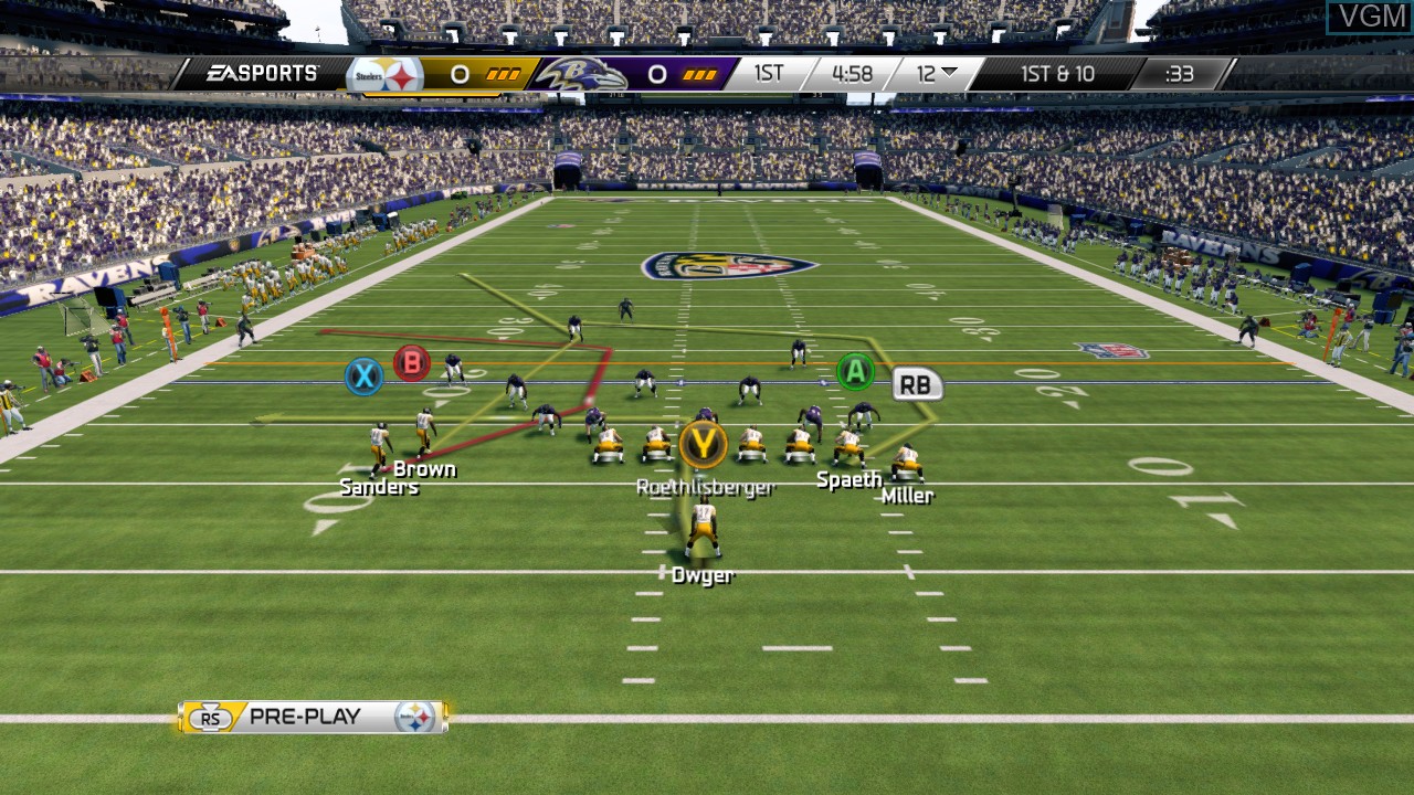 In-game screen of the game Madden NFL 25 on Microsoft Xbox 360