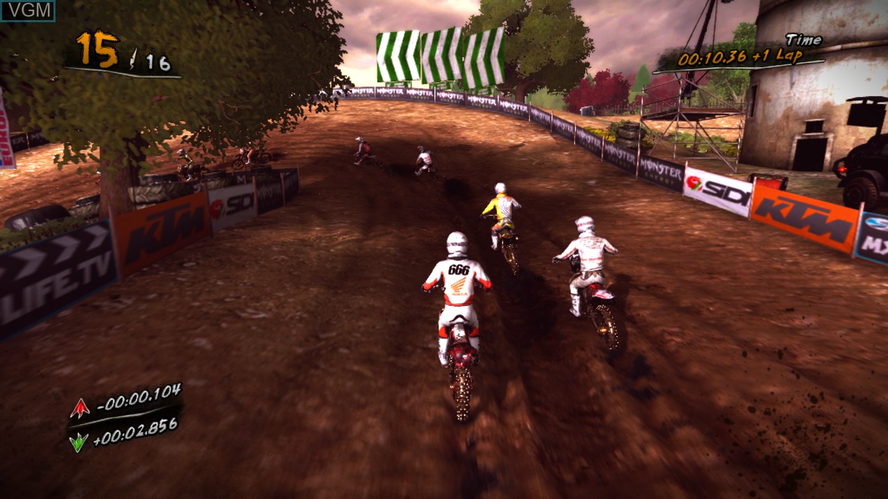 In-game screen of the game MUD - FIM Motocross World Championship on Microsoft Xbox 360