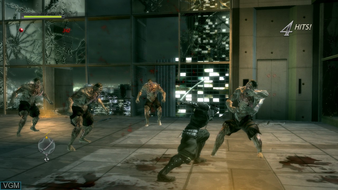 In-game screen of the game Ninja Blade on Microsoft Xbox 360