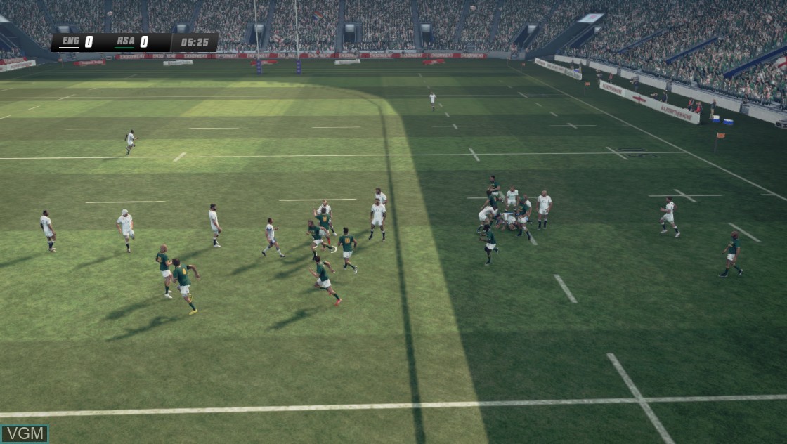 In-game screen of the game Rugby Challenge 3 on Microsoft Xbox 360