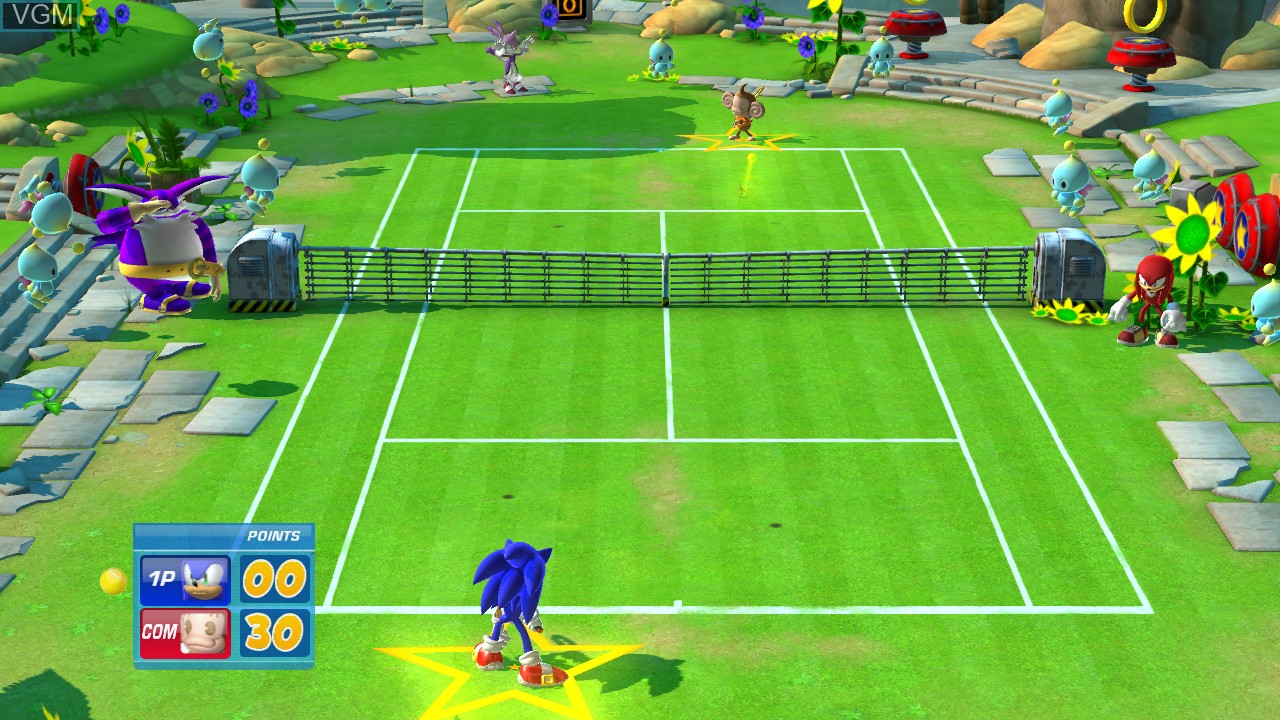 In-game screen of the game Sega Superstars Tennis on Microsoft Xbox 360
