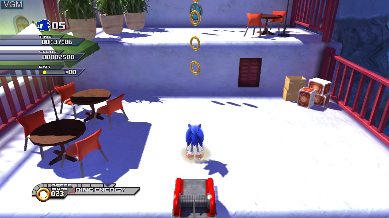 In-game screen of the game Sonic Unleashed on Microsoft Xbox 360