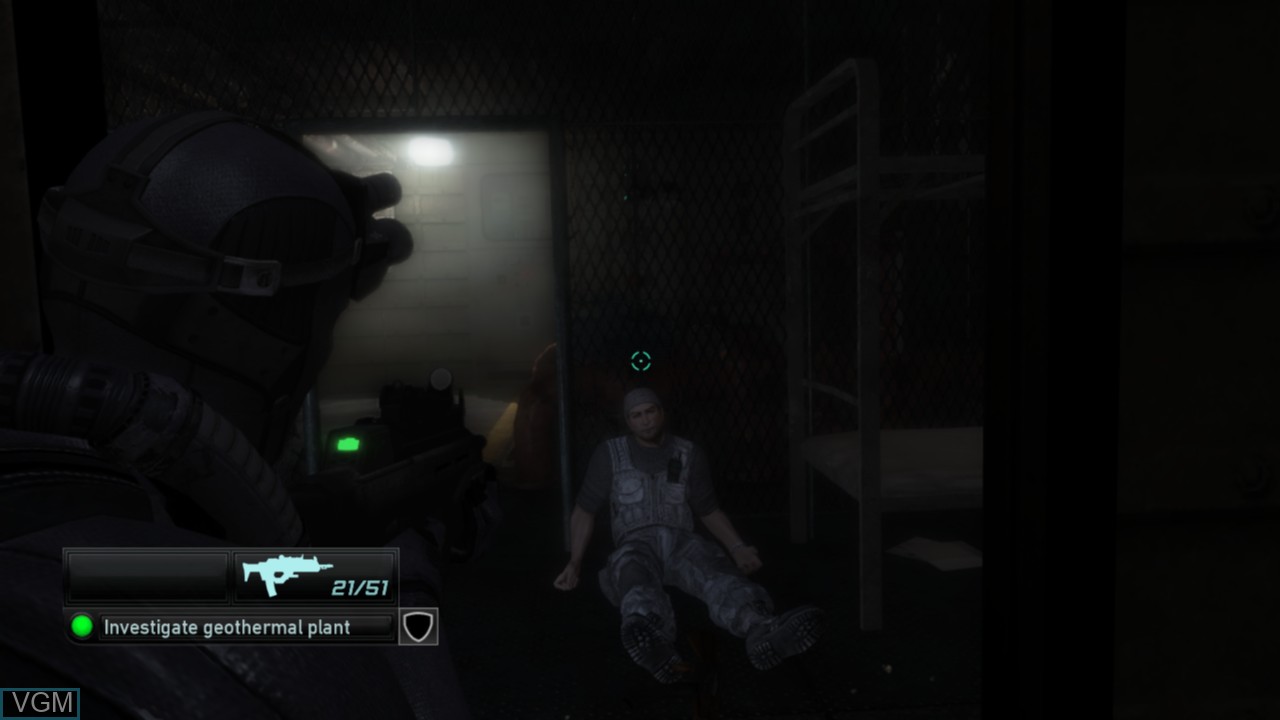 In-game screen of the game Tom Clancy's Splinter Cell Double Agent on Microsoft Xbox 360