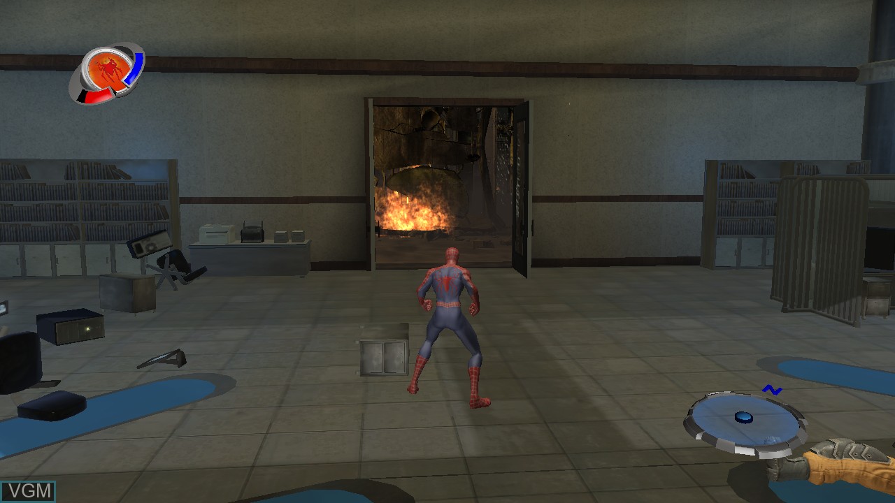 In-game screen of the game Spider-Man 3 on Microsoft Xbox 360