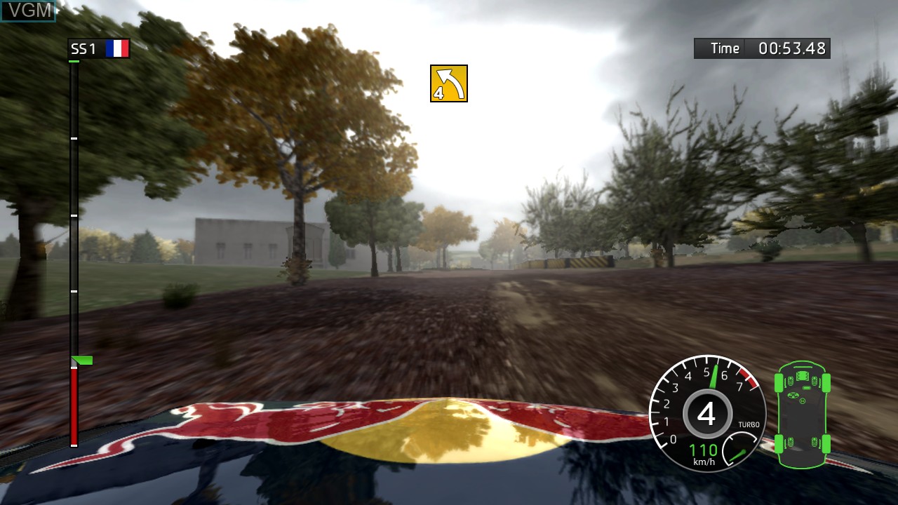 In-game screen of the game WRC - FIA World Rally Championship on Microsoft Xbox 360