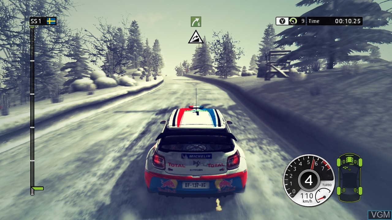 In-game screen of the game WRC 2 - FIA World Rally Championship on Microsoft Xbox 360