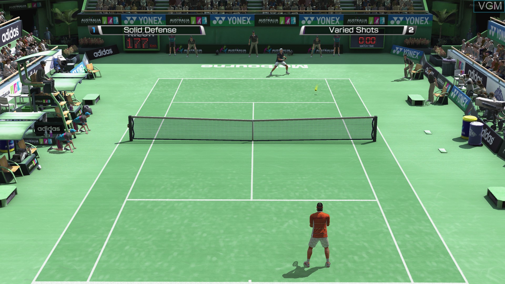 In-game screen of the game Virtua Tennis 4 on Microsoft Xbox 360