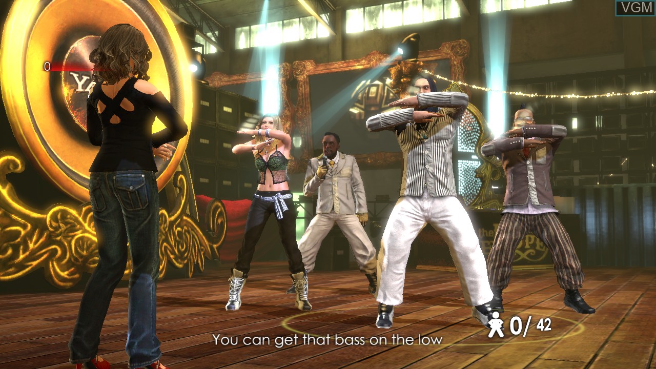 In-game screen of the game Black Eyed Peas Experience, The on Microsoft Xbox 360