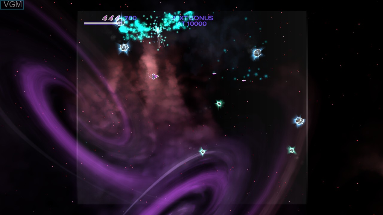 In-game screen of the game Asteroids & Deluxe on Microsoft Xbox 360