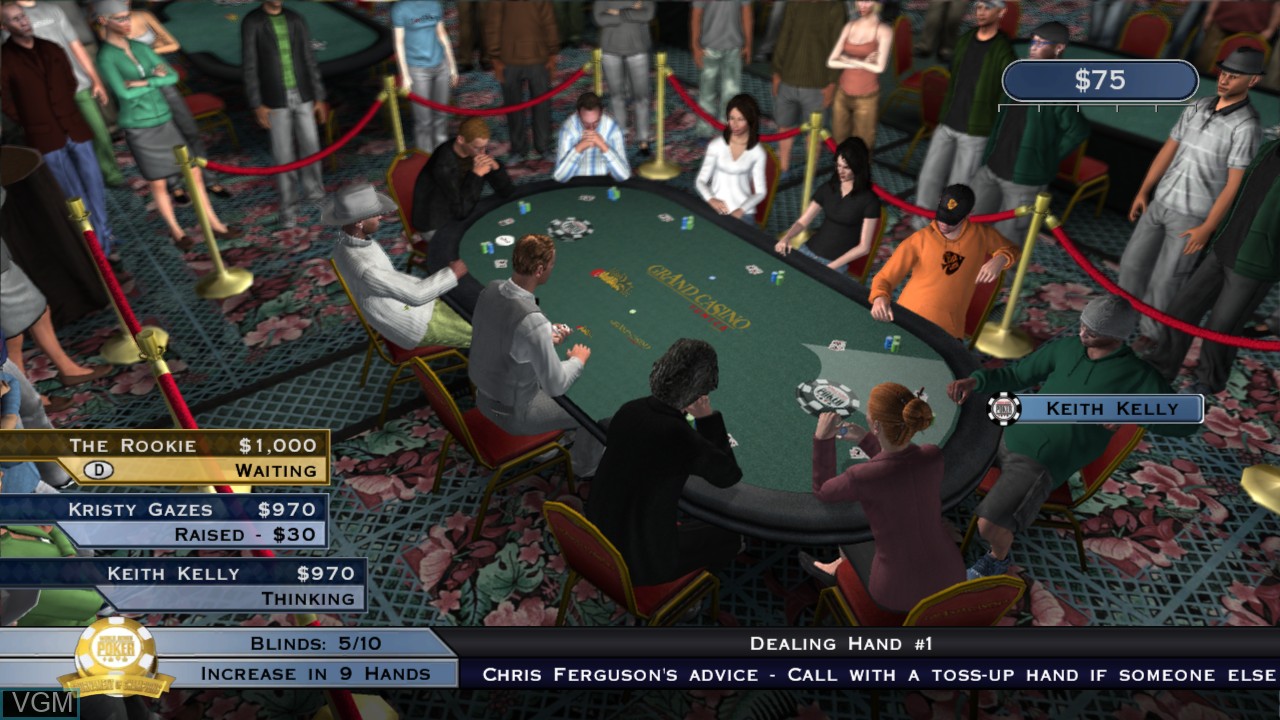 In-game screen of the game World Series of Poker - Tournament of Champions on Microsoft Xbox 360