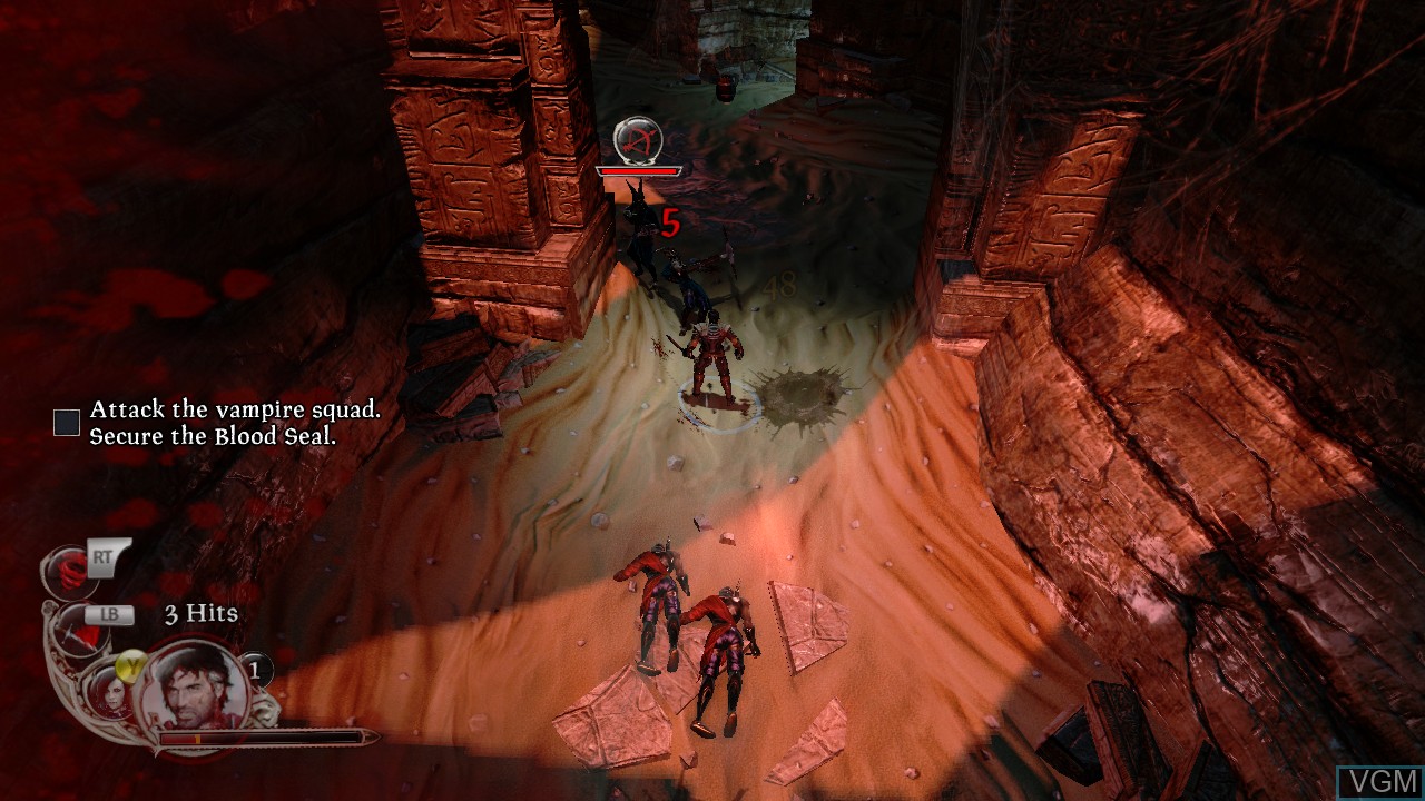 In-game screen of the game Blood Knights on Microsoft Xbox 360